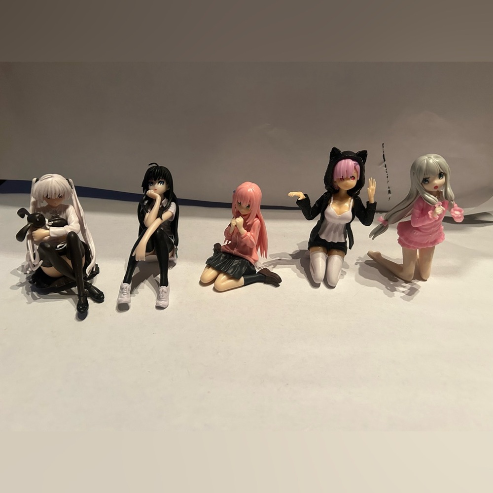 Cute Anime Girl Figure Lot Of 5 Re Zero And More Catgirl